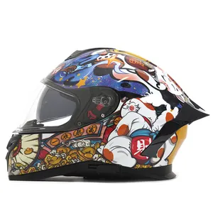 Klassischer Helm Motorrad Retro Vollgesichts-Motorrad helm Punkt zugelassener Motorrad helm für Mädchen