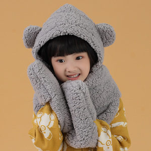 Belle écharpe coupe-vent pour enfants en plein air garder au chaud hiver enfants écharpe chapeaux <span class=keywords><strong>avec</strong></span> des <span class=keywords><strong>gants</strong></span> - Product Image 4