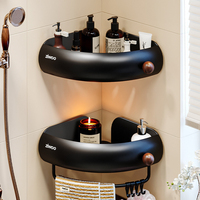 Étagère de salle de bain de style vintage pour toilettes et lavabo, rangement sans perçage pour douche et support d'angle pour shampoing