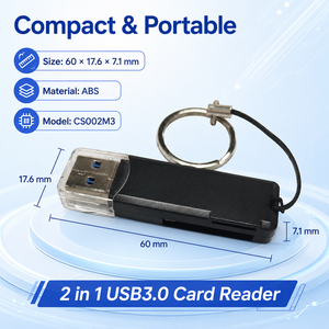 Lector de Tarjetas USB 3.0 2 en 1, 5Gbps de Alta Velocidad, Mini Adaptador Portátil para Tarjetas de Memoria SD, Micro SD y TF con Llavero para PC y Laptop - Product Image 4