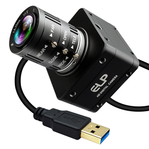 Caméra industrielle USB3.0 12MP, caméra UVC <span class=keywords><strong>1080P</strong></span> 230fps à fréquence d'images élevée, objectif zoom manuel 3,6-10 mm pour la surveillance de sécurité - Product Image 1