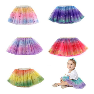 Jupe <span class=keywords><strong>tutu</strong></span> scintillante rose, violette, bleue, arc-en-ciel, robes de danse de princesse pour filles et enfants - Product Image 1