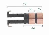 Support de balais de charbon pour anneau collecteur (dimensions : 15*6.2/45*7.5*24 X 2 anneaux), pour assemblages de collecteurs à anneaux.