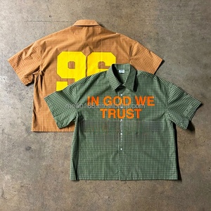 Custom High Quality Screen Printing Casual Shirts 100% Polyester Boxy Fit Short Sleeve Plaid Comfort Button <b>up</b> Shirt for Men - Product Image 6