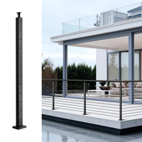 Système de garde-corps en acier inoxydable noir OEM ODM avec double rainure pour balustrade, poteau de main courante pour escalier et balcon, installation facile