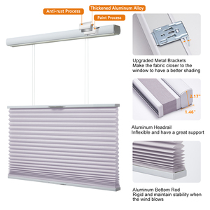 Aislamiento térmico de protección UV, persianas de nido de abeja opacas <span class=keywords><strong>para</strong></span> ventanas, inalámbricas, de arriba a abajo, 50% - Product Image 6
