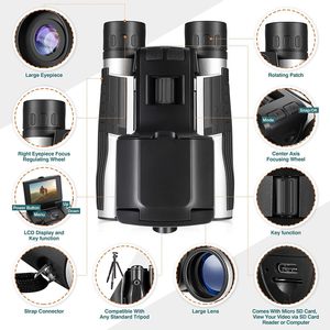 12X32 Binoculars with Digital Camera 2.5K UHD 8X DIgital Zoom Low <strong>Light</strong> <strong>Night</strong> Vision Telescope Camera DT40 Binoculars Camera - Product Image 6