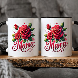 Nouvelle <span class=keywords><strong>tasse</strong></span> à café en céramique Diytree motif de fleurs rouges cadeau de fête des mères anniversaire Rose <span class=keywords><strong>tasse</strong></span> pour les nouvelles mères et grands-mères - Product Image 5