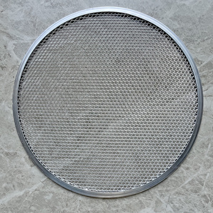 Saringan Pizza bundar berlubang Aluminium teranodisasi piring Pizza pondok berlubang kawat lebar - Product Image 4