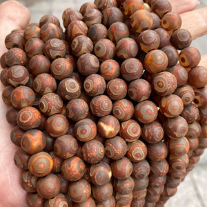 Perles tibétaines Dzi Eyes de Chine, pierre d'agate naturelle, perles rondes religieuses, perles en vrac, 8/10/12 mm, pour la fabrication de bijoux, bracelet DIY - Product Image 6