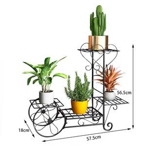 Étagère à fleurs en fer à 4 niveaux, support pour plantes, étagère d'exposition pour bonsaï, jardin, patio, balcon, pots de fleurs - Product Image 6