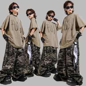 Ropa de Actuación de Baile Callejero para Niños, Traje de Camuflaje, Ropa Moderna, Estilo Retro Americano Hiphop - Product Image 1