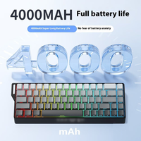 Clavier mécanique compact FV K68 60% sans fil tri-mode RGB pour gaming e-sport, résistant aux éclaboussures et programmable