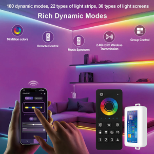 Sxzm 16.4ft 8A rgbic thông minh <span class=keywords><strong>LED</strong></span> Strip Lights âm nhạc Sync app điều khiển với không có Hub lưới cho phòng ngủ dimmers sản phẩm - Product Image 4