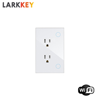 Interrupteur intelligent Tuya Larkkey 1 ZigBee + 1 prise ZigBee US, panneau tactile, interrupteur d'éclairage, norme américaine