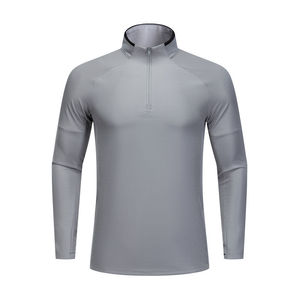 Autunno <span class=keywords><strong>abbigliamento</strong></span> sportivo a asciugatura rapida da <span class=keywords><strong>uomo</strong></span> con mezza cerniera per Fitness stile Casual Outdoor da corsa in tinta unita tessuto a maglia - Product Image 3