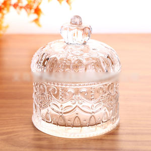 Venta al por Mayor de Recipientes de Vidrio Transparente WHY79 para Almacenamiento de Alimentos con Tapa, Botella con Diseño de Corona - Product Image 4