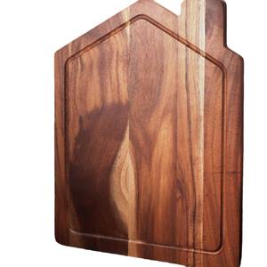 <span class=keywords><strong>Planche</strong></span> à découper irrégulière en bois d'acacia naturel, très vendue, avec poignée et rainure, pour salades et toasts, idéale pour la cuisine - Product Image 1