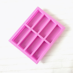 Molde rectangular de silicona de 8 cavidades para hacer jabón, pastel, dulces, brownie, manualidades DIY - Product Image 1