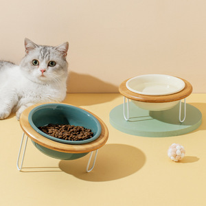 Bol surélevé pour chien en céramique <span class=keywords><strong>de</strong></span> haute qualité, automatique, étanche, protège la colonne cervicale, bol pour nourriture et eau, accessoires pour animaux <span class=keywords><strong>de</strong></span> compagnie - Product Image 1