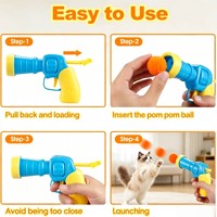 Ensemble de lanceur de balles en peluche pour chat, 31 pièces, comprenant 1 pistolet lanceur, adapté aux chats adultes d'intérieur lasse et aux chatons adorables