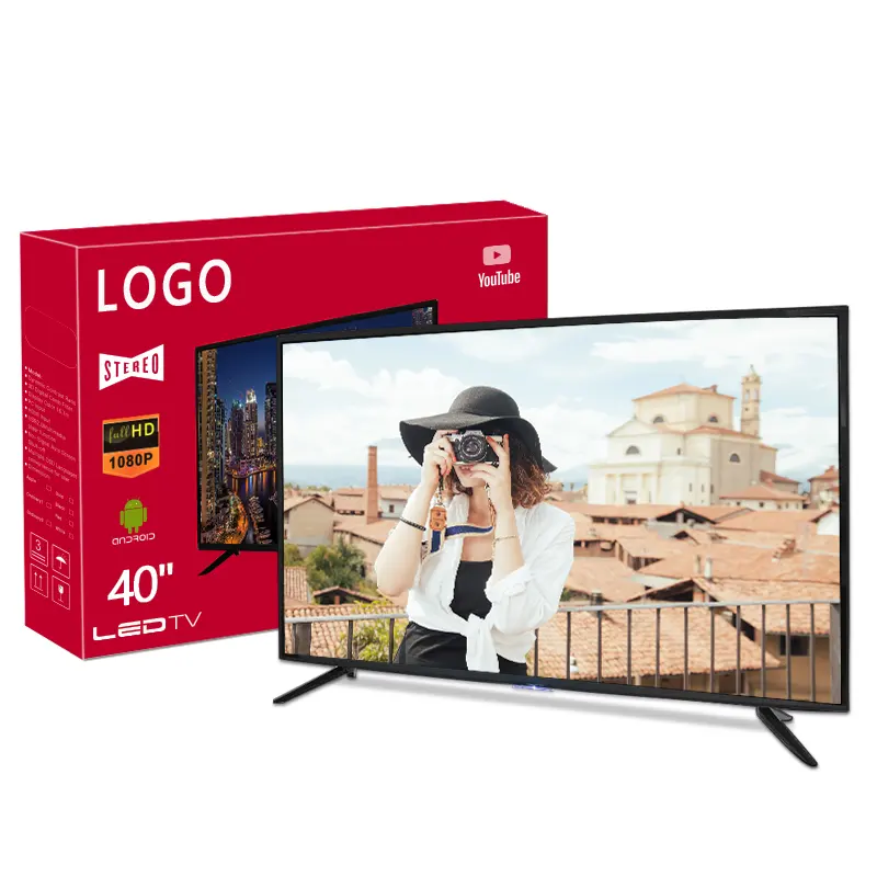 Reproductor Multimedia de tv de 40 pulgadas con entrada de vídeo, televisor de pantalla plana, precio barato, OEM de fábrica