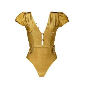 Maillot de bain une pièce de créateur 2025, imperméable, imprimé léopard et lettres, avec soutien-gorge push-up - Product Image 1