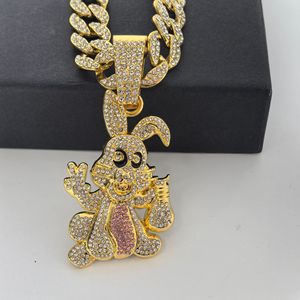 <span class=keywords><strong>Cadena</strong></span> Cubana Hiphop de 15mm con Colgante de Conejo, Chapada en Oro y <span class=keywords><strong>Plata</strong></span>, de 18/20/22/24 Pulgadas, Collares de Moda para <span class=keywords><strong>Hombre</strong></span> y Mujer, Joyería Gargantilla - Product Image 5