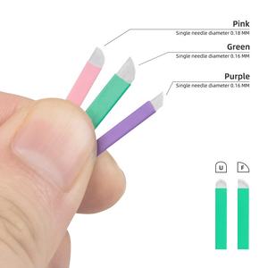 Outil à <span class=keywords><strong>main</strong></span> de <span class=keywords><strong>tatouage</strong></span> aiguilles lèvres lames de sourcil 12F 16U maquillage Permanent 14 aiguilles de Microblading manuelles - Product Image 2