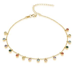 पॉलिवा 925 स्टर्लिंग चांदी की महिला पैर गहने एडजस्टेबल हीरे की चेन को 22 + 3 सेमी 30 पीसी - Product Image 5