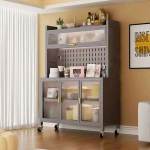 <span class=keywords><strong>Armoire</strong></span> de <span class=keywords><strong>rangement</strong></span> indépendante de 74 pouces avec grand comptoir et portes en verre ajustables, meubles de salle à manger - Product Image 1