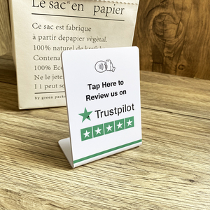 Expositor NFC de 3"X4" para Reseñas de Trustpilot, Instagram, <span class=keywords><strong>Facebook</strong></span> y Tripadvisor, Expositor de Mesa - Product Image 1