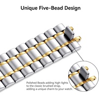 Bracelet compatible Watch8 - Bracelet à cinq maillons intégré en acier de style professionnel, disponible en tailles 20/22 mm, en acier et en acier inoxydable.