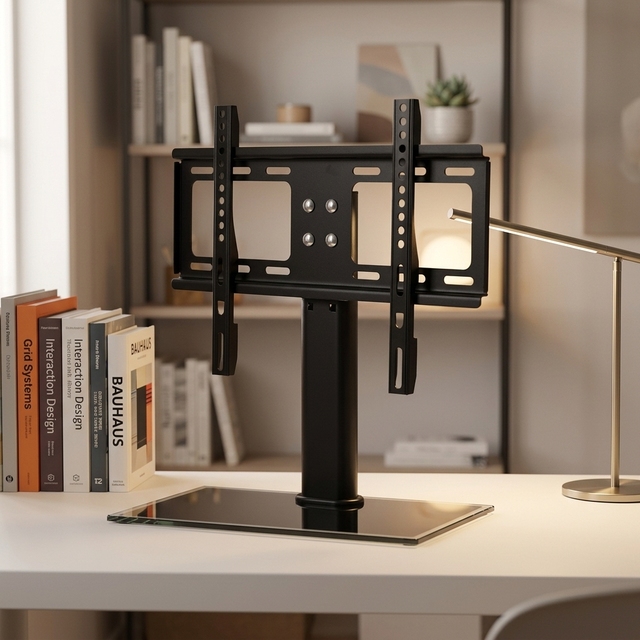 KM-605   High Capacity Cold Rolled Steel Desktop TV Mount Stand Cart with 200x200 VESA LCD TV Bracket Living Room