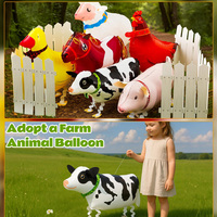 Ballons gonflables animaux marcheurs mignons en aluminium pour enfants, décorations de fête prénatale et d'anniversaire, fournitures de fête, ballons animaux marcheurs
