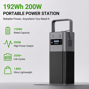 Station d'alimentation portable compacte 192Wh 200W, générateur solaire, batterie pour le camping et les voyages - Product Image 1