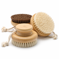 Brosse de douche universelle personnalisée en bambou avec poils en éponge pour homme et femme, brosse de bain pour le corps