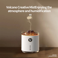 Humidificador Volcán con Luz Nocturna de 7 Colores, Atomización Ultrasónica Silenciosa, Humidificador Evaporativo de Aceites Esenciales