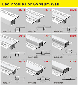 Luz LED de techo empotrada, accesorio de luz de trunking lineal, tablero de yeso, difusor de pc, perfiles led de aluminio - Product Image 6