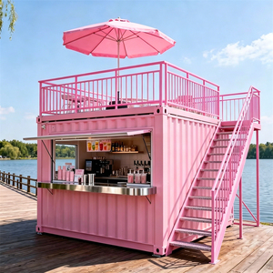 ร้านค้าคอนเทนเนอร์ขนาดเล็ก 10 ฟุต 20 ฟุต แบบพับได้ บ้านสำเร็จรูป Iparwa CP4 โครงสร้างเหล็ก ดีไซน์ทันสมัย รับประกัน 1 ปี ลดราคา - Product Image 1