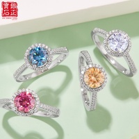 Bague pour femme en argent sterling plaqué rhodium avec moissanite de 1 carat, couleur D, taille brillant rond, sertie à griffes, tige droite, luxe