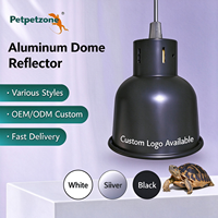 Prix d'usine Support de lampe pour reptiles et amphibiens, couvercle de réflexion en céramique pour ampoule, réflecteur en aluminium en forme de dôme de 5,5 pouces