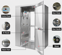 Douche d'air individuelle en acier inoxydable 304 GMP avec filtre HEPA pour entrée de salle blanche
