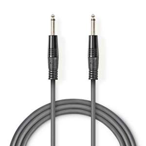 Cable de audio-Jack 6,35mm a Jack 6,35mm m/m, 1,5 m, color gris, ideal para conexiones de sonido profesional y de calidad. - Product Image 1