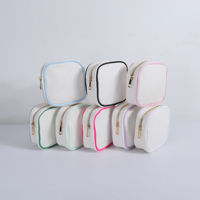 Keymay Fille Mignon Cadeau Mini Petit Cosmétique Sac Étanche Toile Coton Fermeture Éclair Pochette Voyage Toilette Stockage Toile Maquillage Sac