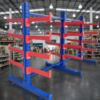 Étagère cantilever robuste à simple face en acier thermolaqué, rayonnage sélectif pour palettes, pour stockage en entrepôt