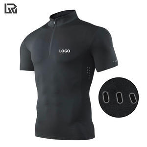 Camiseta de entrenamiento de manga corta para hombre Slim Fit Top de entrenamiento de cuello alto con cremallera de secado rápido para correr y entrenar - Product Image 2