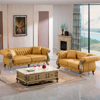 Ensemble de canapés sectionnels modernes de style européen de luxe, en cuir durable, pour appartement, villa, salon, avec structure en bois massif, pour hôtel, centre commercial