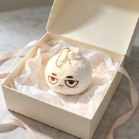Porte-clés en peluche Grumpy Bun de 8 cm, jouet en peluche doux, pendentif personnalisé en forme de pain vapeur de dessin animé, breloque de sac, cadeau