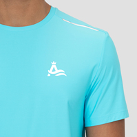 Fabricant de vêtements été logo personnalisé extérieur polyester hommes T-shirt short ensemble quatre côtés élastique deux pièces T-shirt ensemble